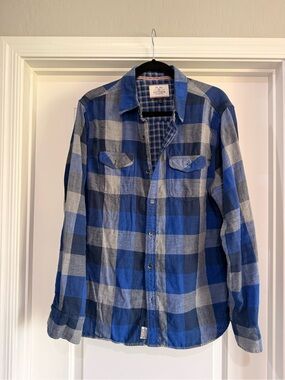 Flag & Anthem Men’s Blue Plaid Button-Up Shirt